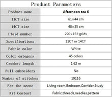 Load image into Gallery viewer, Afternoon Tea Cross Stitch Kit – Joy Sunday Style Printed 14CT/16CT Aida Fabric with DMC Threads