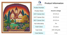 Load image into Gallery viewer, Four Seasons Cottage Embroidery Kit - Landscape Scene Needlecraft Set