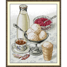 Load image into Gallery viewer, Cross Stitch Kit – Cherry Ice Cream | Cute Dessert Embroidery DIY Kit - AIMDIY