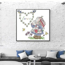 Load image into Gallery viewer, Patch Rabbit Cartoon Embroidery Kit - DIY Animal Needlework Set for Beginners