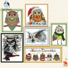 Load image into Gallery viewer, Joy Sunday Cute Owl Cross Stitch DIY Christmas gift