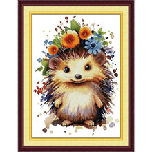 Load image into Gallery viewer, Counted Cross Stitch Kit – Pretty Hedgehog