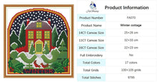 Load image into Gallery viewer, Four Seasons Cottage Embroidery Kit - Landscape Scene Needlecraft Set