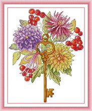 Load image into Gallery viewer, Joy Sunday Cross Stitch Kit – Keys To Riches DIY Embroidery Kit