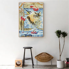 Load image into Gallery viewer, Winter Cat and Bird Cross Stitch Kit - AIMDIY