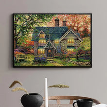 Load image into Gallery viewer, Autumn Garden Cottage - Stamped Cross Stitch - AIMDIY