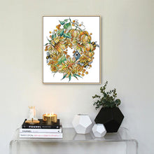 Load image into Gallery viewer, Autumn Harvest Wreath DIY Floral Pattern Cross Stitch Kit - AIMDIY