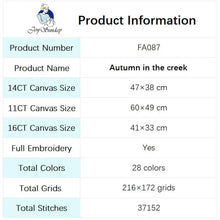 Load image into Gallery viewer, Autumn in the Creek Scenery Cross Stitch Kit - AIMDIY