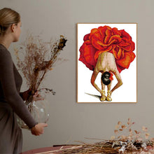 Load image into Gallery viewer, Ballet girl's Red Flower Dress Cross Stitch Kit - AIMDIY