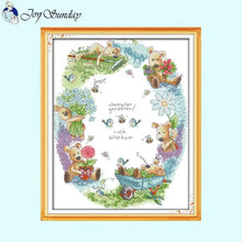 Load image into Gallery viewer, Bear Gardener DIY Cross Stitch Embroidery Kits - AIMDIY