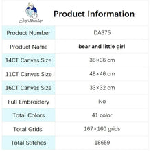 Load image into Gallery viewer, Bear and Little Girl Counted Cross Stitch - AIMDIY