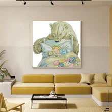 Load image into Gallery viewer, Bear and Little Girl Counted Cross Stitch - AIMDIY