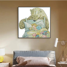 Load image into Gallery viewer, Bear and Little Girl Counted Cross Stitch - AIMDIY