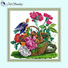 Load image into Gallery viewer, Bird and Basket Flower - Animal Pattern Cross Stitch Kit - Joy Sunday - AIMDIY