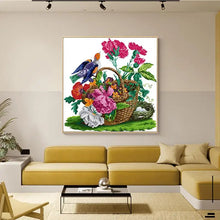 Load image into Gallery viewer, Bird and Basket Flower - Animal Pattern Cross Stitch Kit - Joy Sunday - AIMDIY