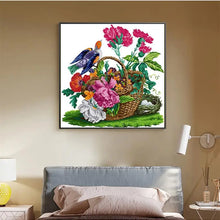 Load image into Gallery viewer, Bird and Basket Flower - Animal Pattern Cross Stitch Kit - Joy Sunday - AIMDIY