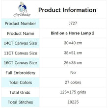 Load image into Gallery viewer, Bird on Horse Lamp Animal Pattern Cross Stitch - AIMDIY
