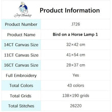 Load image into Gallery viewer, Bird on Horse Lamp Still Life Pattern Cross And Stitch - AIMDIY