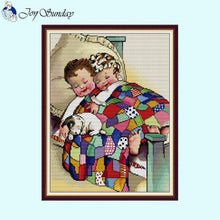 Load image into Gallery viewer, Brother and Sister counted cross stitch kit main image