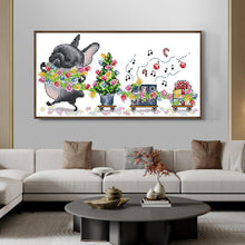 Load image into Gallery viewer, Bulldog's Flower Car Animal Cross Stitch Kit 11CT - AIMDIY