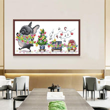 Load image into Gallery viewer, Bulldog's Flower Car Animal Cross Stitch Kit 11CT - AIMDIY