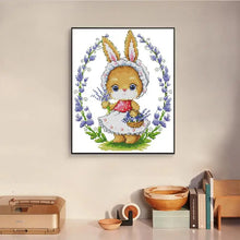 Load image into Gallery viewer, Bunny and Flowers - DIY Kids Handmade Cross Stitch - AIMDIY