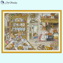 Load image into Gallery viewer, DIY Kids Handmade Cross Stitch Embroidery Bunny's Kitchen Cartoon - AIMDIY