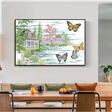 Load image into Gallery viewer, Butterfly Manor Joy Sunday Landscape Cross Stitch - AIMDIY