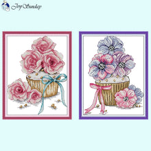 Load image into Gallery viewer, Cake and Flowers Floral Pattern Cross Stitch - AIMDIY