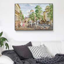 Load image into Gallery viewer, Carriage in front of the church  DIY Scenery Cross Stitch 14CT - AIMDIY
