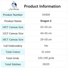 Load image into Gallery viewer, Cartoon Animal Patterns - Dragon Cross Stitch Kit - AIMDIY