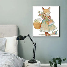 Load image into Gallery viewer, 14CT Cartoon Miss Fox Animal Cross Stitch Kit - DIY Needlework for Beginners