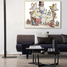 Load image into Gallery viewer, Cartoon Patterns Hippo Family Cross Stitch Kit - AIMDIY