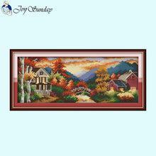 Load image into Gallery viewer, Landscape Pattern Castle Four Seasons Cross Stitch 14ct 16ct 11ct - AIMDIY