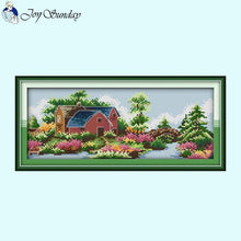 Load image into Gallery viewer, Landscape Pattern Castle Four Seasons Cross Stitch 14ct 16ct 11ct - AIMDIY