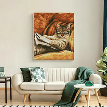 Load image into Gallery viewer, Cat Reading Newspaper Animal Cross Stitch Ki Needlework - AIMDIY