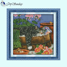 Load image into Gallery viewer, Cat Series - Animal Patterns Cross Stitch Kit - AIMDIY