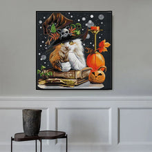 Load image into Gallery viewer, Cat Wizard DIY Halloween Pattern 11CT Cross Stitch Kits - AIMDIY