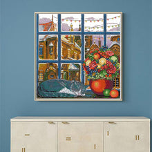 Load image into Gallery viewer, Cat's Winter Dream Cross Stitch Kit - AIMDIY