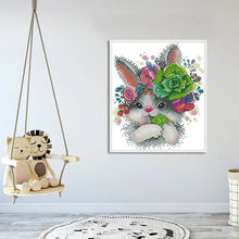 Load image into Gallery viewer, Charming Rabbit Cartoon Animal Pattern - Cross Stitch Kit