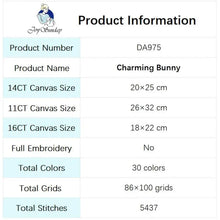 Load image into Gallery viewer, Charming Rabbit Cartoon Animal Pattern - Cross Stitch Kit