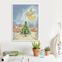 Load image into Gallery viewer, Christmas Angel DIY Handmade Cross Stitch Kit - Cartoon Pattern on Stamped Canvas