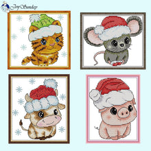 Load image into Gallery viewer, Christmas Animal Cross Stitch - AIMDIY