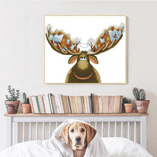 Load image into Gallery viewer, Christmas Cottage on Antlers Animals - AIMDIY
