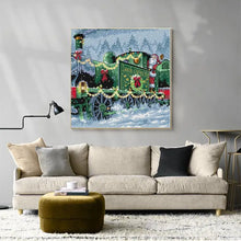 Load image into Gallery viewer, Christmas Train Joy Sunday Printed Cross Stitch Kit - AIMDIY