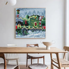 Load image into Gallery viewer, Christmas Train Joy Sunday Printed Cross Stitch Kit - AIMDIY