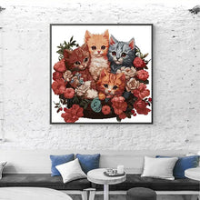 Load image into Gallery viewer, Clustered Kittens Animal Cross Stitch Kit - AIMDIY