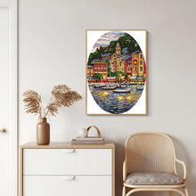 Load image into Gallery viewer, Coastal Small Town Cross Stitch Kit - AIMDIY