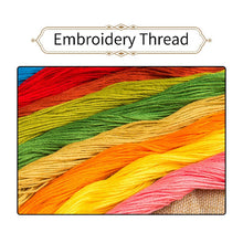 Load image into Gallery viewer, Colorful embroidery thread spools on a white background with 'Embroidery Thread' text.