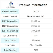 Load image into Gallery viewer, Cute Owl Cartoon Animal Pattern Cross Stitch - AIMDIY